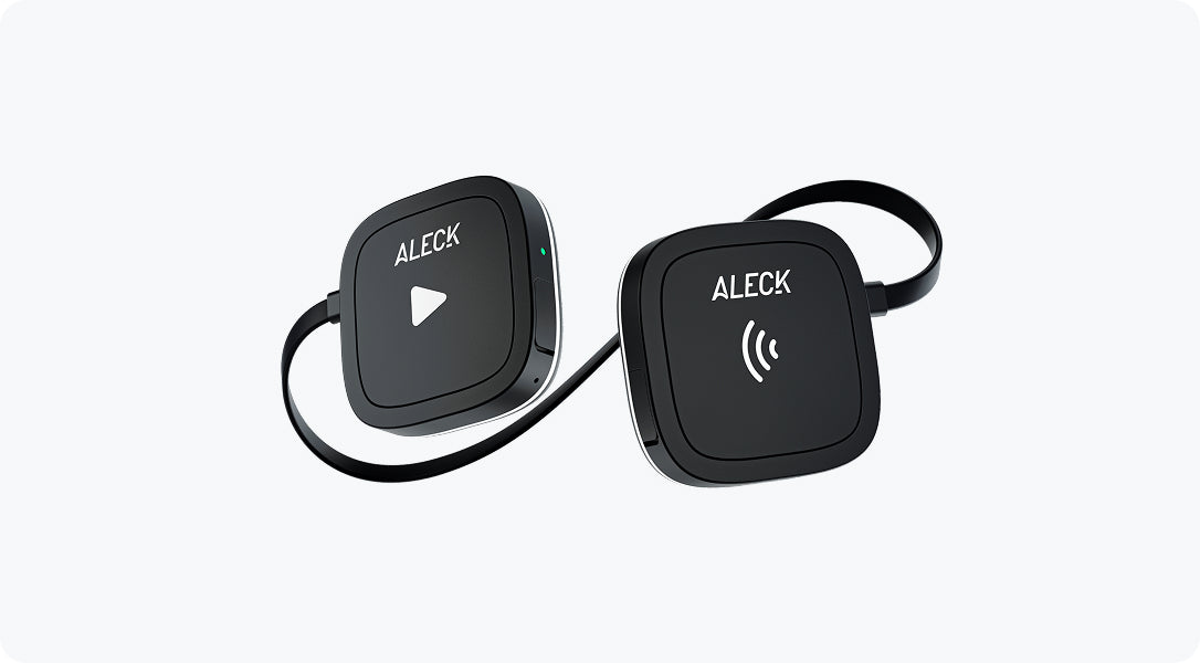 Aleck 006 wireless audio modules with logo, designed to fit snow helmets