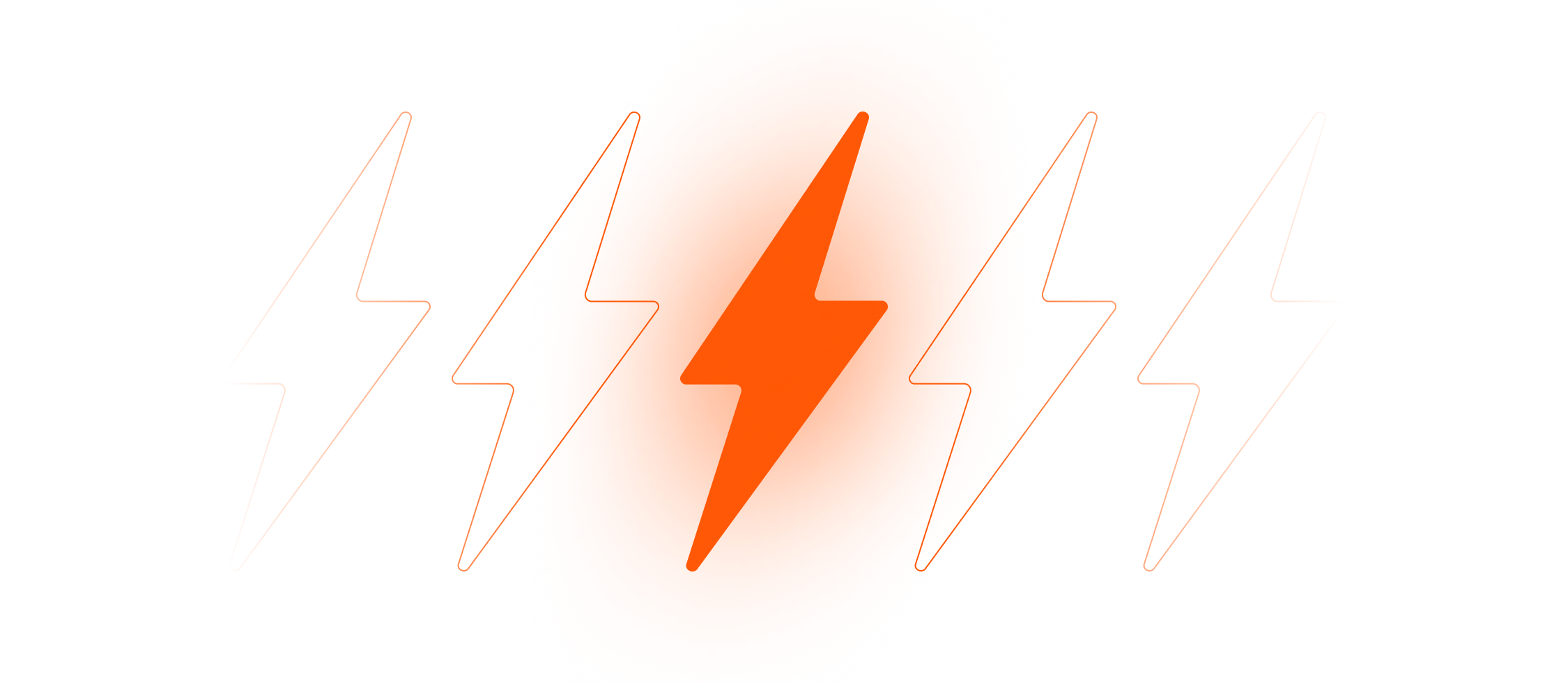 Red lightning bolt icon on a white background