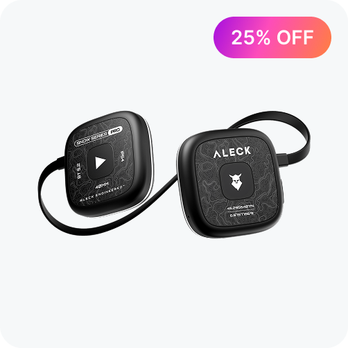 Two black electronic devices with 'ALECK' branding on a white background, featuring a 25% off label.