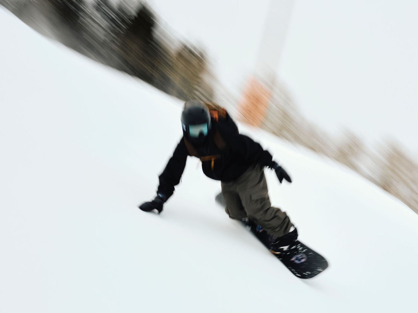 Snowboarder at speed